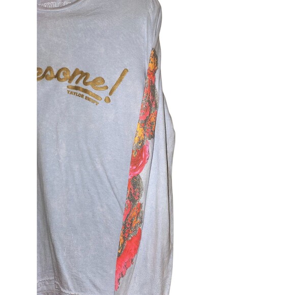 Taylor Swift T-Shirt Awesome/"ME!" Size S Blue Long Sleeve Floral Glitter Eras - Picture 5 of 6